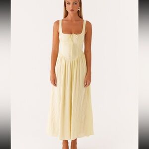 Yellow midi dress